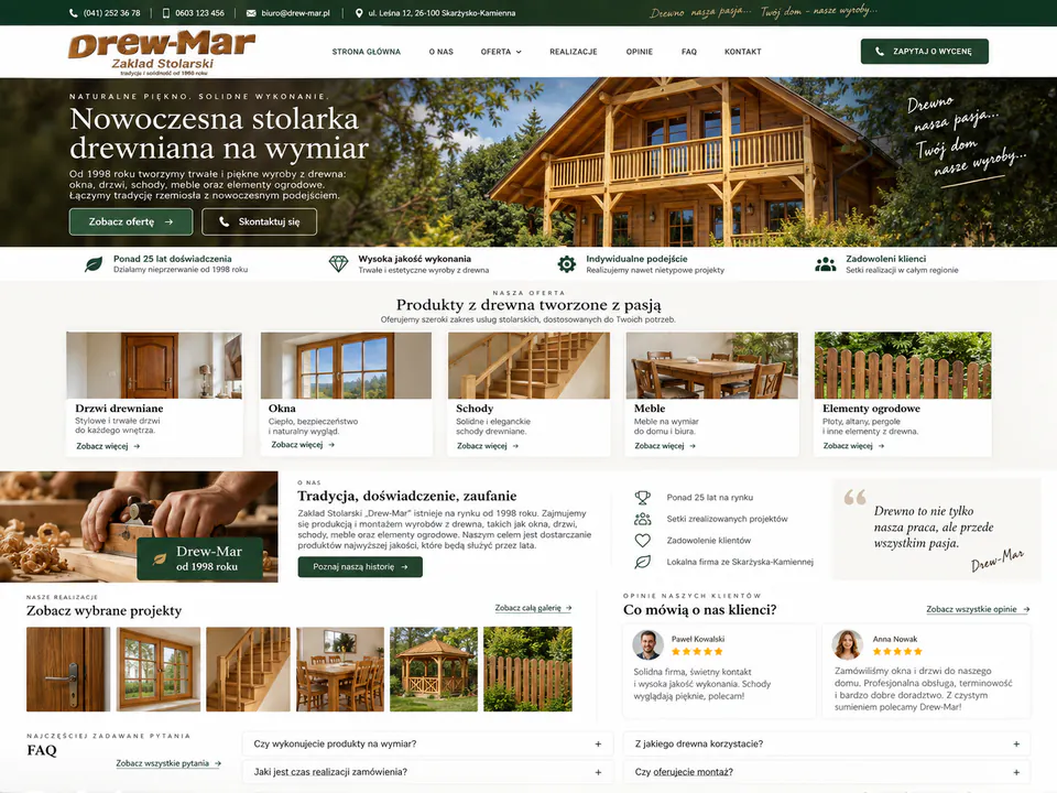 Nowa strona zakładu stolarskiego po modernizacji